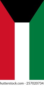 Vertical Flag of Kuwait, 9:16 Format, Vertical Kuwait Flag, Vector Images