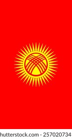 Vertical Flag of Kyrgyzstan, 9:16 Format, Vertical Kyrgyzstan Flag, Vector Images