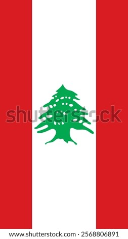 Vertical Flag of Lebanon, 9:16 Format, Vertical Lebanon Flag, Vector Images