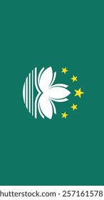 Vertical Flag of Macau, 9:16 Format, Vertical Macau Flag, Vector Images