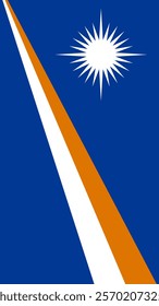 Vertical Flag of Marshall Islands, 9:16 Format, Vertical Marshall Islands Flag, Vector Images