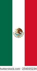 Vertical Flag of Mexico, 9:16 Format, Vertical Mexico Flag, Vector Images