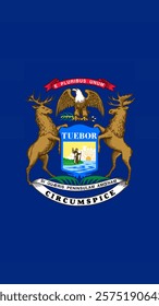 Vertical Flag of Michigan, 9:16 Format, Vertical Michigan Flag, Vector Images