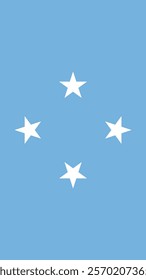 Vertical Flag of Micronesia, 9:16 Format, Vertical Micronesia Flag, Vector Images