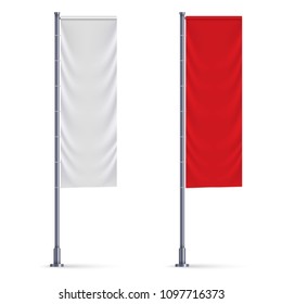 Vertical flag mockup. Banner template
