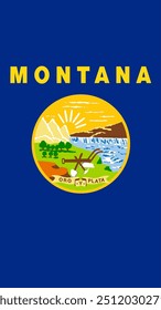 Vertical Flag of Montana, Vertical Montana Flag