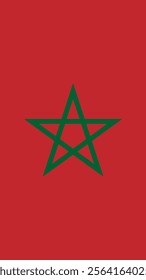 Vertical Flag of Morocco, 9:16 Format, Vertical Morocco Flag, Vector Images