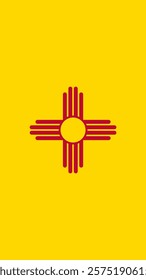 Vertical Flag of New Mexico, 9:16 Format, Vertical New Mexico Flag, Vector Images