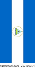 Vertical Flag of Nicaragua, 9:16 Format, Vertical Nicaragua Flag, Vector Images