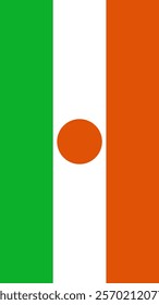 Vertical Flag of Niger, 9:16 Format, Vertical Niger Flag, Vector Images