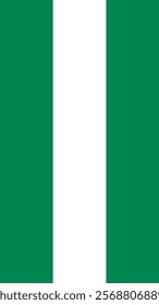 Vertical Flag of Nigeria, 9:16 Format, Vertical Nigeria Flag, Vector Images