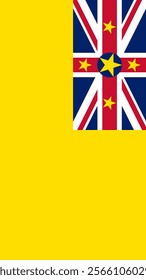 Vertical Flag of Niue, 9:16 Format, Vertical Niue Flag, Vector Images