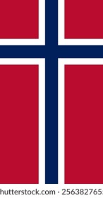 Vertical Flag of Norway, 9:16 Format, Vertical Norway Flag, Vector Images