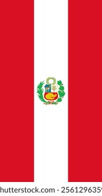 Vertical Flag of Peru, 9:16 Format, Vertical Peru Flag, Vector Images