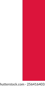 Vertical Flag of Poland, 9:16 Format, Vertical Poland Flag, Vector Images