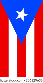 Vertical Flag of Puerto Rico, 9:16 Format, Vertical Puerto Rico Flag, Vector Images