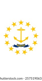 Vertical Flag of Rhode Island, 9:16 Format, Vertical Rhode Island Flag, Vector Images