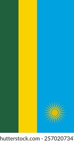 Vertical Flag of Rwanda, 9:16 Format, Vertical Rwanda Flag, Vector Images