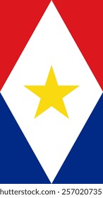 Vertical Flag of Saba, 9:16 Format, Vertical Saba Flag, Vector Images