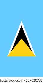 Vertical Flag of Saint Lucia, 9:16 Format, Vertical Saint Lucia Flag, Vector Images