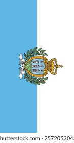 Vertical Flag of San Marino, 9:16 Format, Vertical San Marino Flag, Vector Images