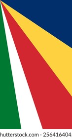 Vertical Flag of Seychelles, 9:16 Format, Vertical Seychelles Flag, Vector Images