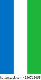 Vertical Flag of Sierra Leone, 9:16 Format, Vertical Sierra Leone Flag, Vector Images