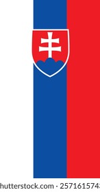 Vertical Flag of Slovakia, 9:16 Format, Vertical Slovakia Flag, Vector Images