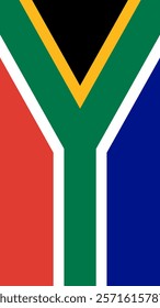 Vertical Flag of South Africa, 9:16 Format, Vertical South Africa Flag, Vector Images