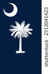 Vertical Flag of South Carolina, Vertical South Carolina Flag