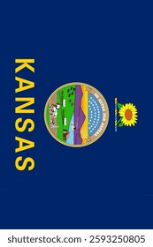 Vertical Flag State of Kansas