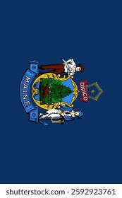 Vertical Flag State of Maine