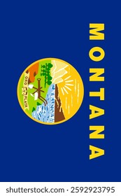 Vertical Flag State of Montana