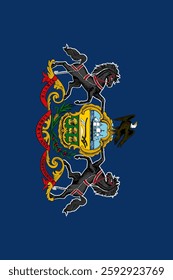 Vertical Flag State of Pennsylvania