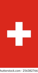 Vertical Flag of Switzerland, 9:16 Format, Vertical Switzerland Flag, Vector Images