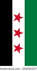 Vertical Flag of Syria and the Syrian revolution, 9:16 Format, Vertical Syria Flag, Vector Images