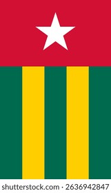 vertical flag of togo. vector illustration