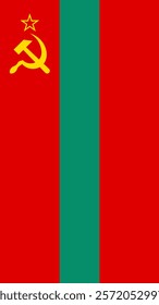 Vertical Flag of Transnistria, 9:16 Format, Vertical Transnistria Flag, Vector Images