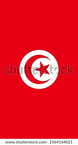 Vertical Flag of Tunisia, 9:16 Format, Vertical Tunisia Flag, Vector Images