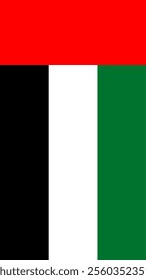 Vertical Flag of the United Arab Emirates, 9:16 Format, Vertical UAE Flag, Vector Images