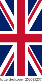 Vertical Flag of United Kingdom, 9:16 Format, Vertical United Kingdom Flag, Vector Images