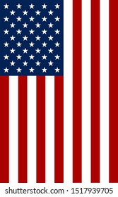 vertical flag of united states of america. vector illustration