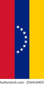 Vertical Flag of Venezuela, 9:16 Format, Vertical Venezuela Flag, Vector Images