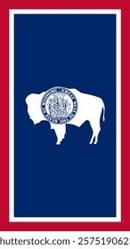 Vertical Flag of Wyoming, 9:16 Format, Vertical Wyoming Flag, Vector Images