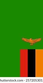 Vertical Flag of Zambia, 9:16 Format, Vertical Zambia Flag, Vector Images