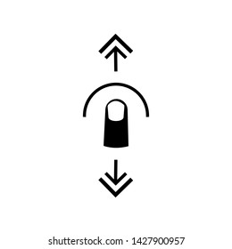Vertical Flick Icon. Finger Gesture Symbol for Design Elements, Websites, Presentation and Application - Vector. 