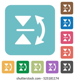 Vertical flip flat icons on simple color square background.