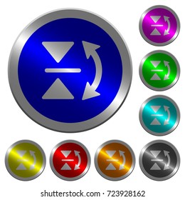 Vertical flip icons on round luminous coin-like color steel buttons