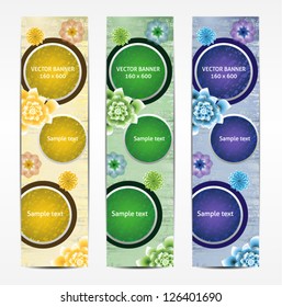 Vertical Floral Banner / Bookmark / background. eps 10
