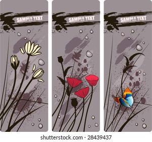 Vertical floral banners